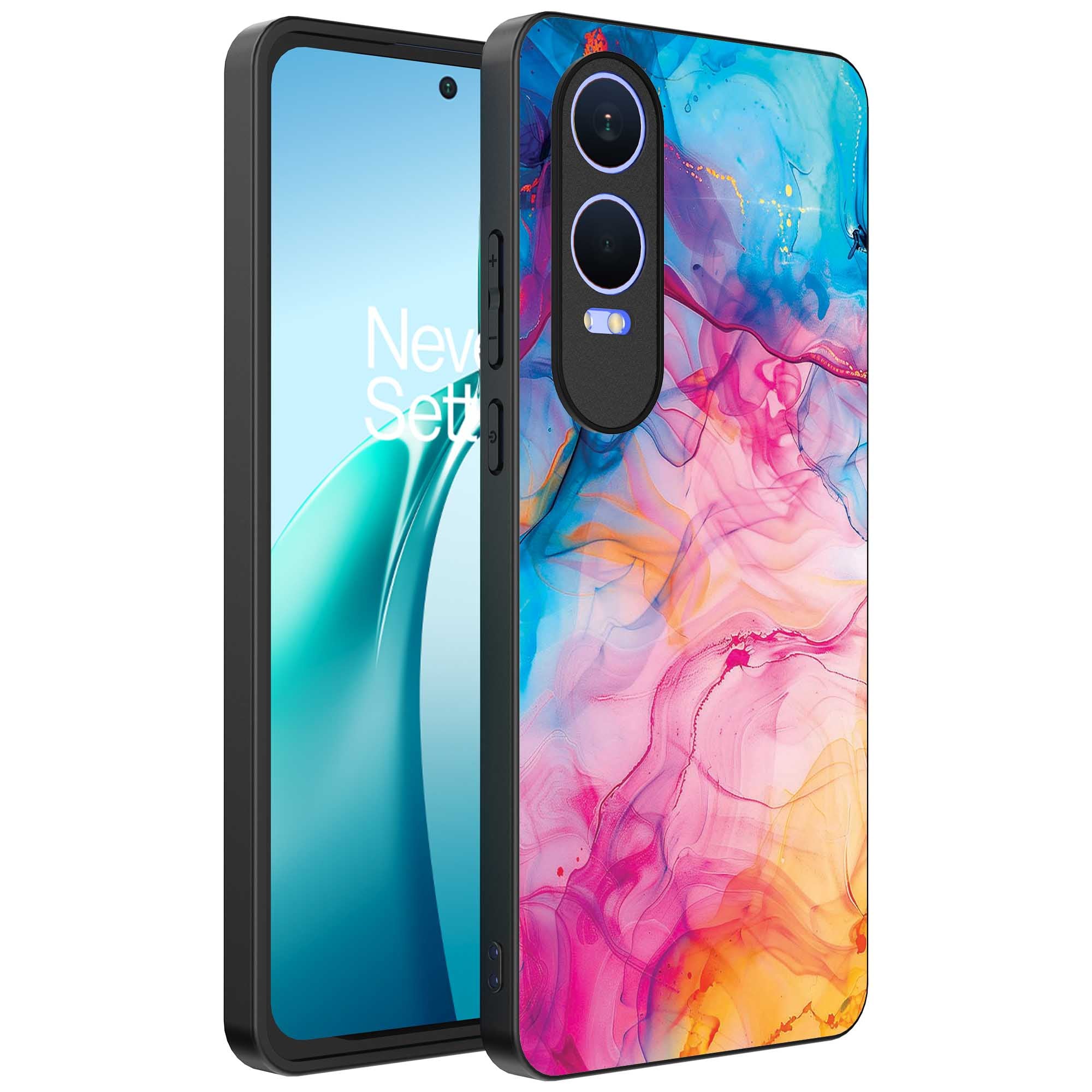 Telefoonhoesje
  Geschikt voor OnePlus Nord CE 4 Lite met Regenboog Acryl Marmer Opdruk - TPU
  Backcover Case Rainbow Acrylic Marble Design
