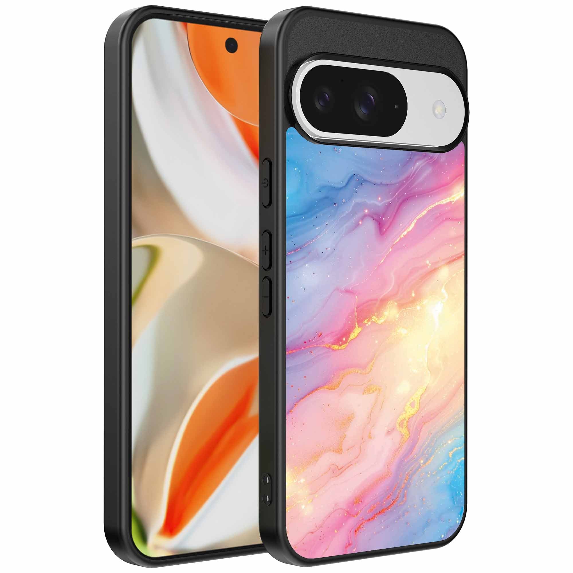 Geschikt voor
  Google Pixel 9 Pro XL Telefoonhoesje met Regenboog Glitter Marmer Opdruk -
  TPU Backcover Case Rainbow Glitter Marble Design - Smartphonica