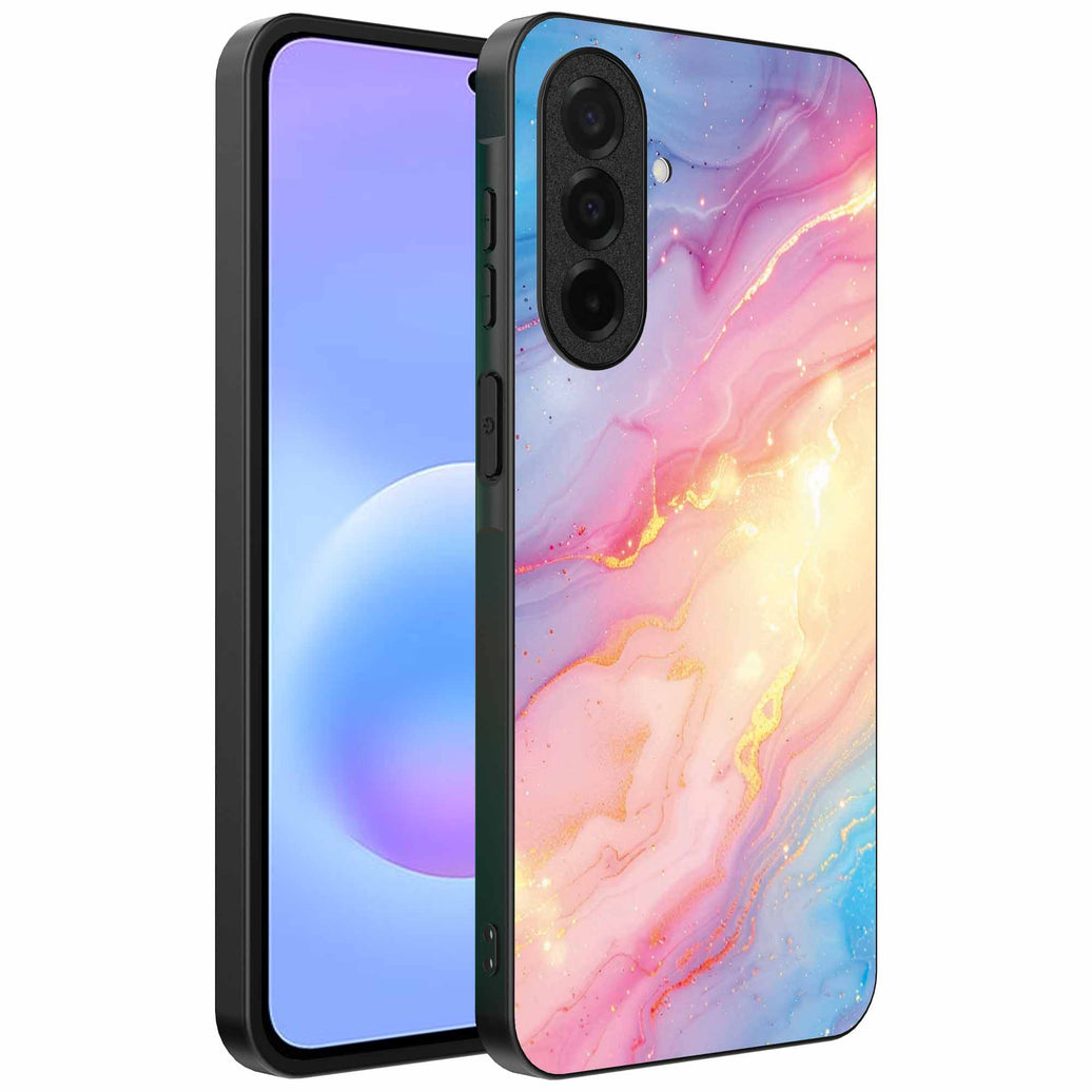 Geschikt voor
  Samsung Galaxy A57 Telefoonhoesje met Regenboog Glitter Marmer Opdruk - TPU
  Backcover Case Rainbow Glitter Marble Design - Smartphonica