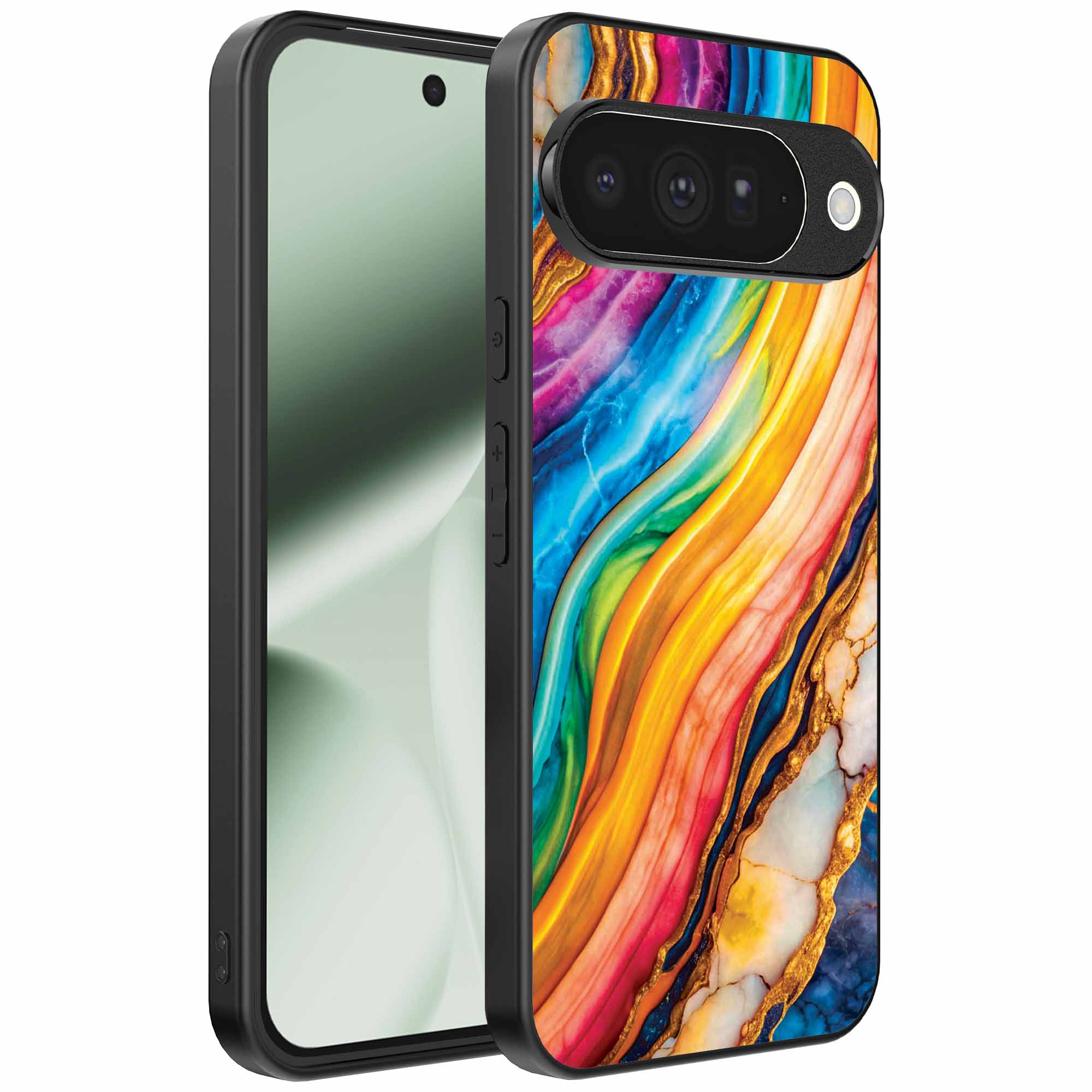 Geschikt voor
  Google Pixel 10 Telefoonhoesje met Regenboog Goud Marmer Opdruk - TPU
  Backcover Case Rainbow Gold Marble Design - Smartphonica
