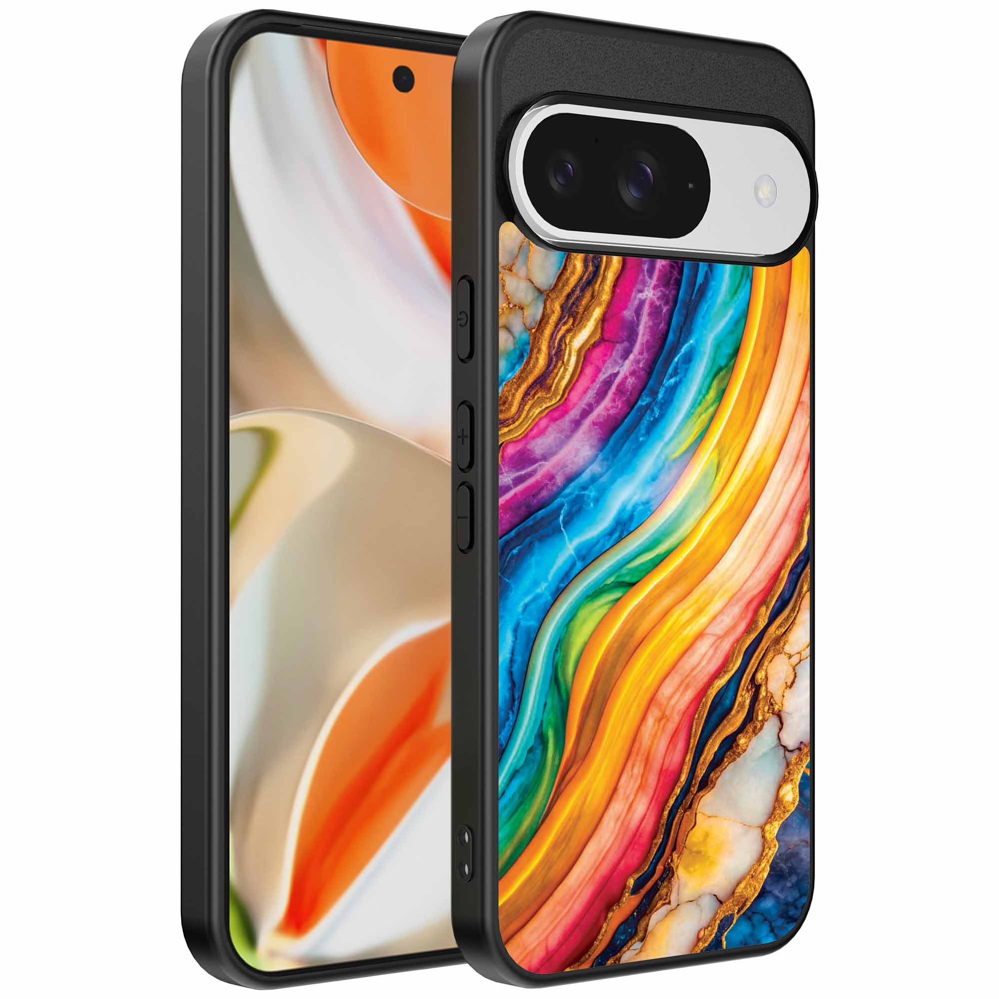 Geschikt voor
  Google Pixel 9 Pro XL Telefoonhoesje met Regenboog Goud Marmer Opdruk - TPU
  Backcover Case Rainbow Gold Marble Design - Smartphonica