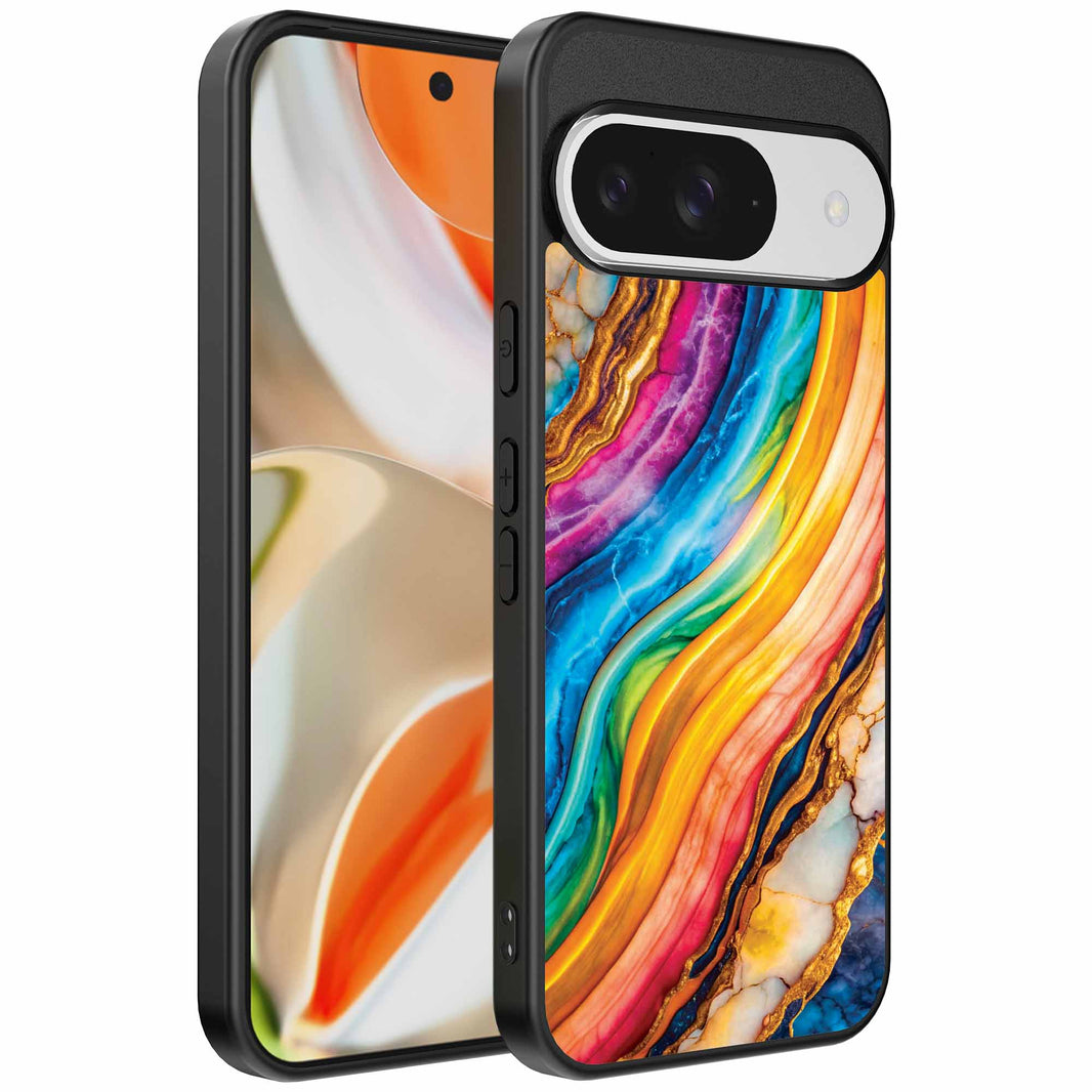 Geschikt voor
  Google Pixel 9 Pro XL Telefoonhoesje met Regenboog Goud Marmer Opdruk - TPU
  Backcover Case Rainbow Gold Marble Design - Smartphonica