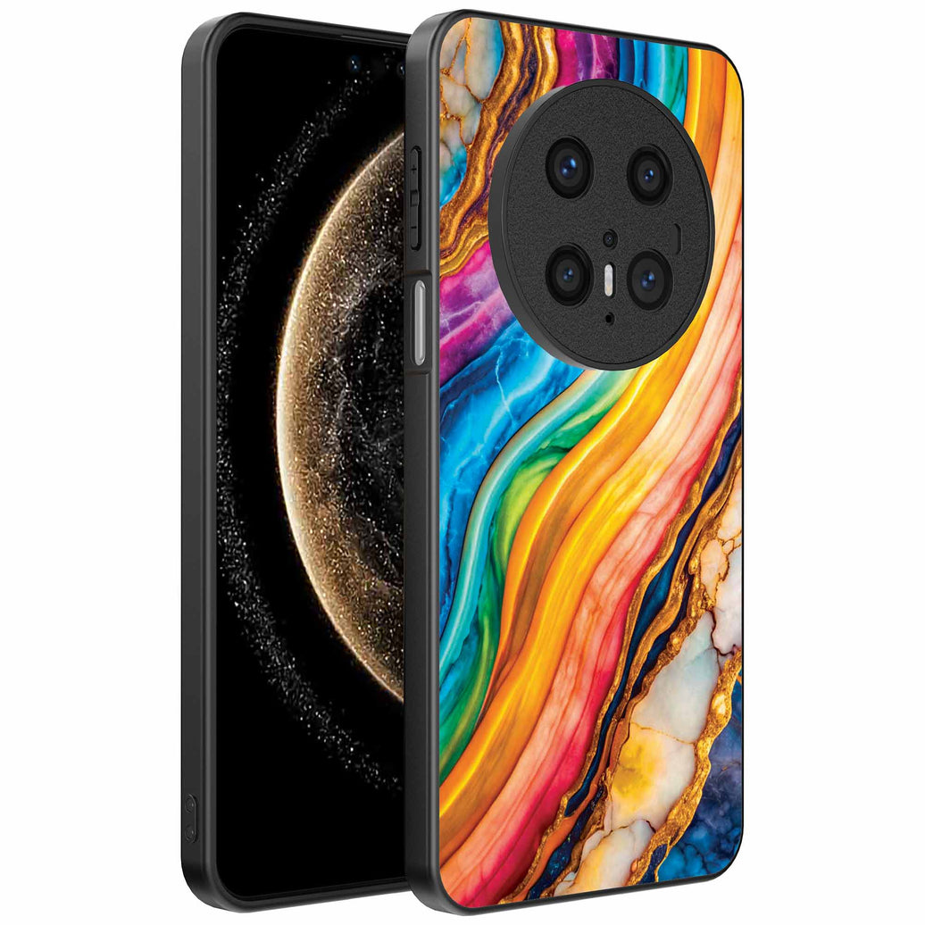 Geschikt voor
  Huawei Mate 70 Pro / 70 Pro Plus Telefoonhoesje met Regenboog Goud Marmer
  Opdruk - TPU Backcover Case Rainbow Gold Marble Design - Smartphonica