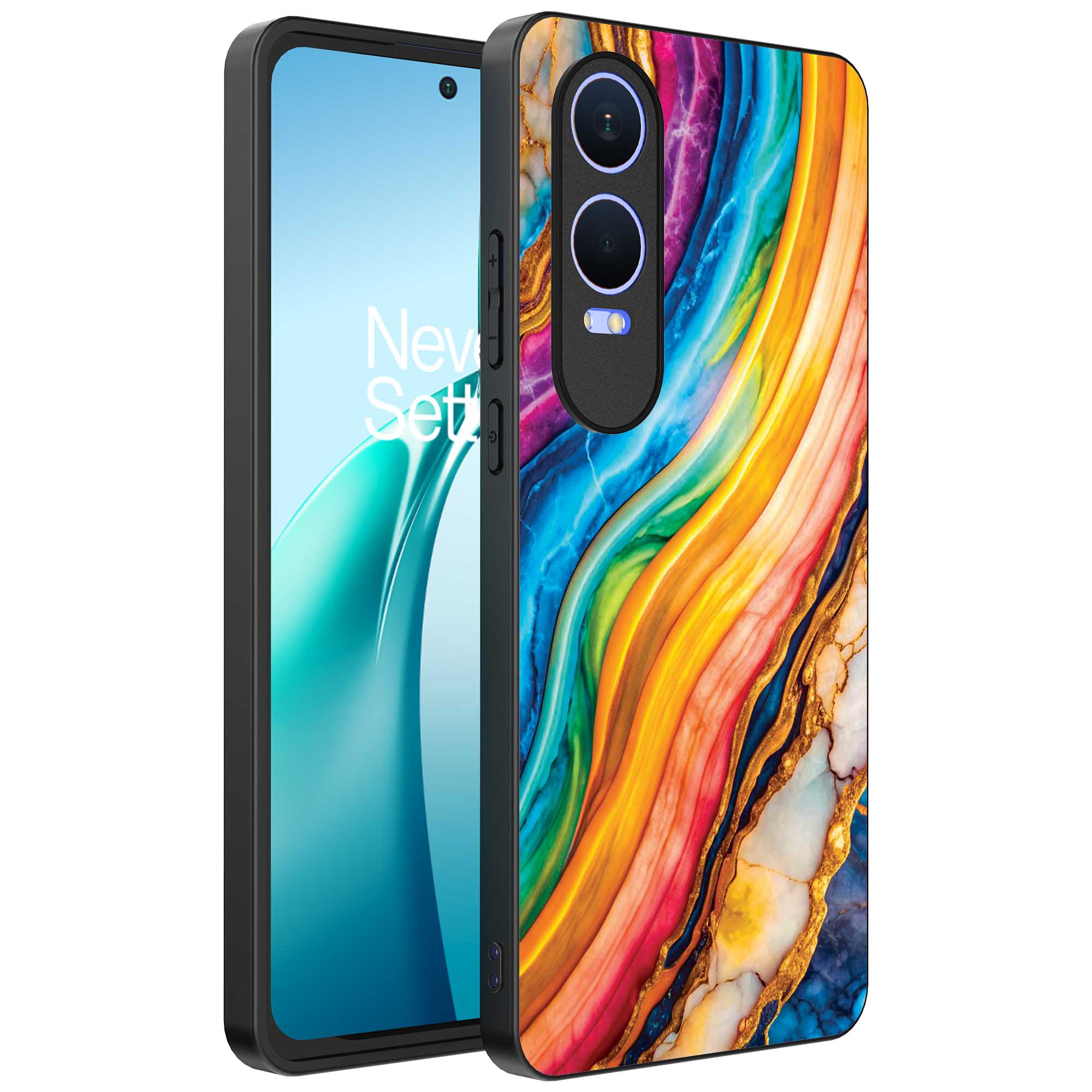 Telefoonhoesje
  Geschikt voor OnePlus Nord CE 4 Lite met Regenboog Goud Marmer Opdruk - TPU
  Backcover Case Rainbow Gold Marble Design