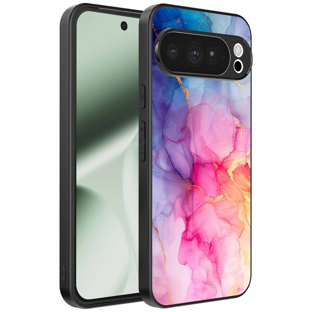 Geschikt voor Google Pixel 10 Pro XL
  Telefoonhoesje met marmeropdruk - TPU backcover case marble design -
  Regenboog - Smartphonica