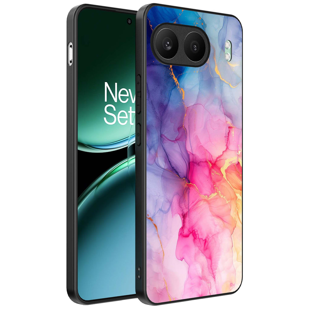 Telefoonhoesje
  Geschikt voor OnePlus Nord 4 met marmeropdruk - TPU backcover case marble
  design - Regenboog