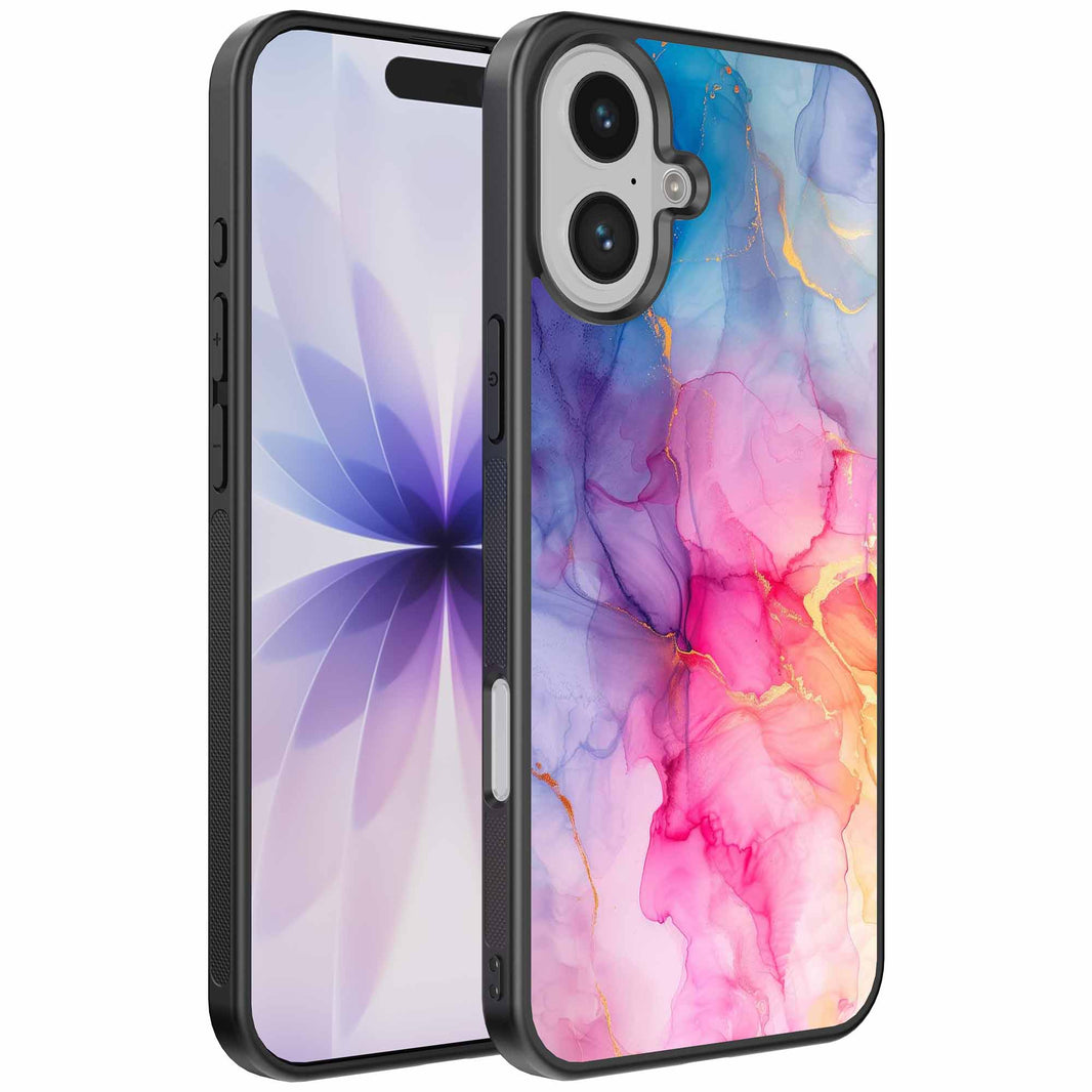 Geschikt voor
  iPhone 17 Telefoonhoesje met marmeropdruk - TPU backcover case marble design
  - Regenboog - Smartphonica