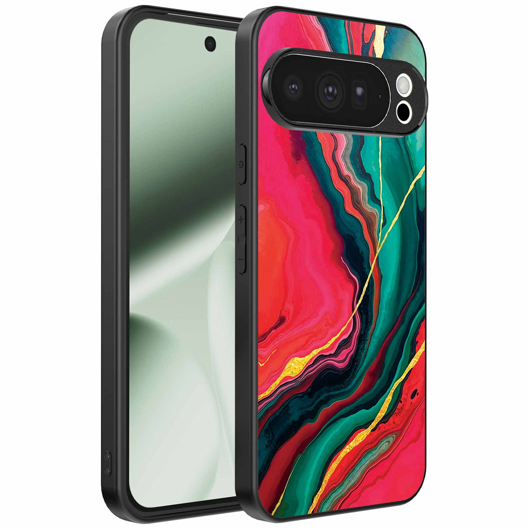 Geschikt voor Google Pixel 10 Pro XL
  Telefoonhoesje met Rood Groen Marmer Opdruk - TPU Backcover Case Red Green
  Marble Design - Smartphonica