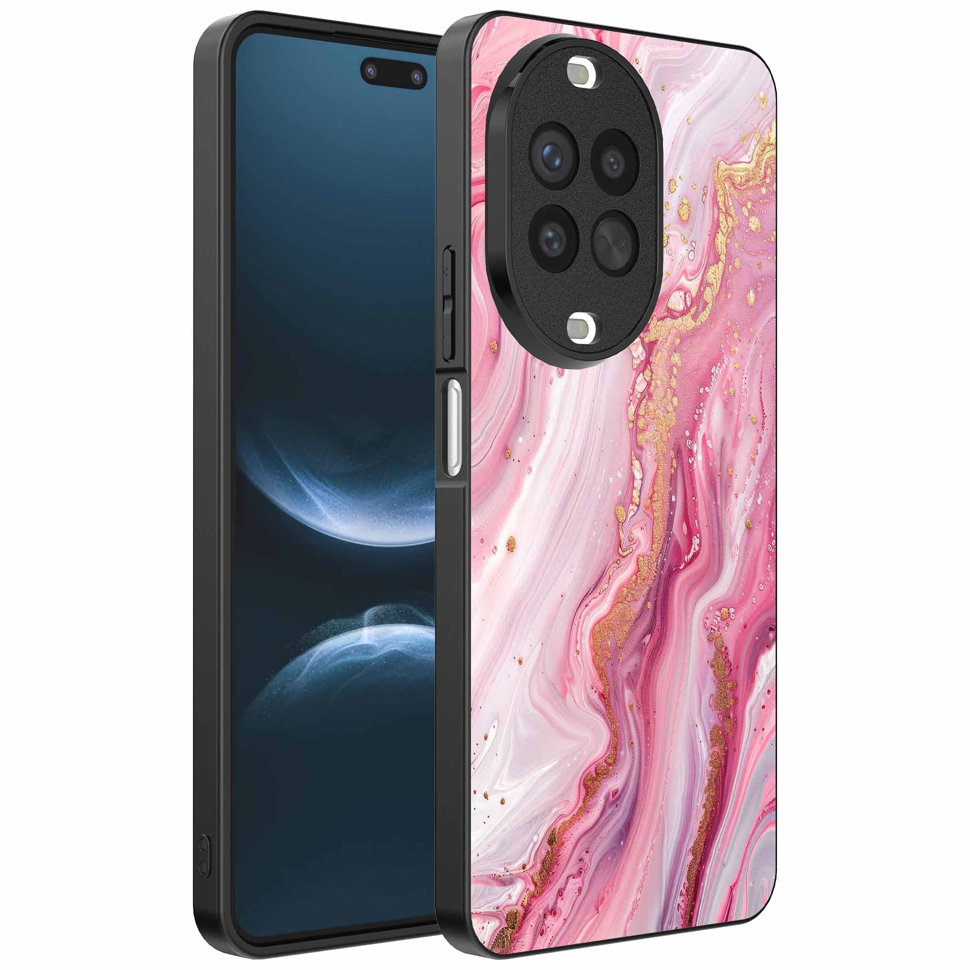 Geschikt voor
  Huawei Nova 14 Pro Telefoonhoesje met marmer opdruk - TPU backcover case
  marble design - Roze - Smartphonica