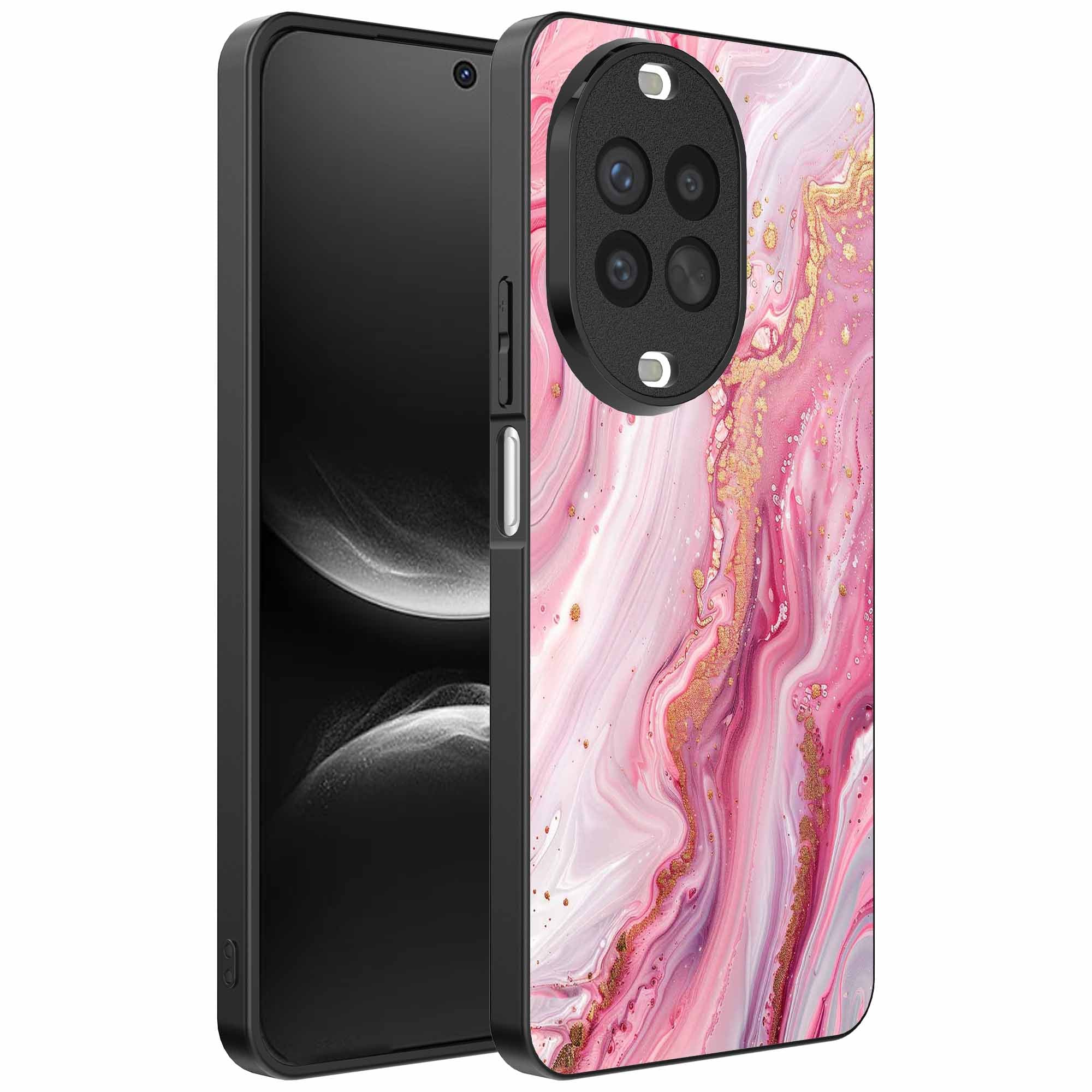 Geschikt voor
  Huawei Nova 14 Telefoonhoesje met marmer opdruk - TPU backcover case marble
  design - Roze - Smartphonica