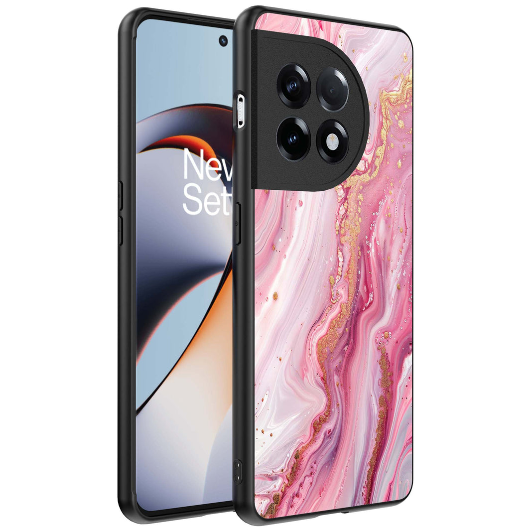 Telefoonhoesje
  Geschikt voor OnePlus 11R met marmer opdruk - TPU backcover case marble
  design - Roze