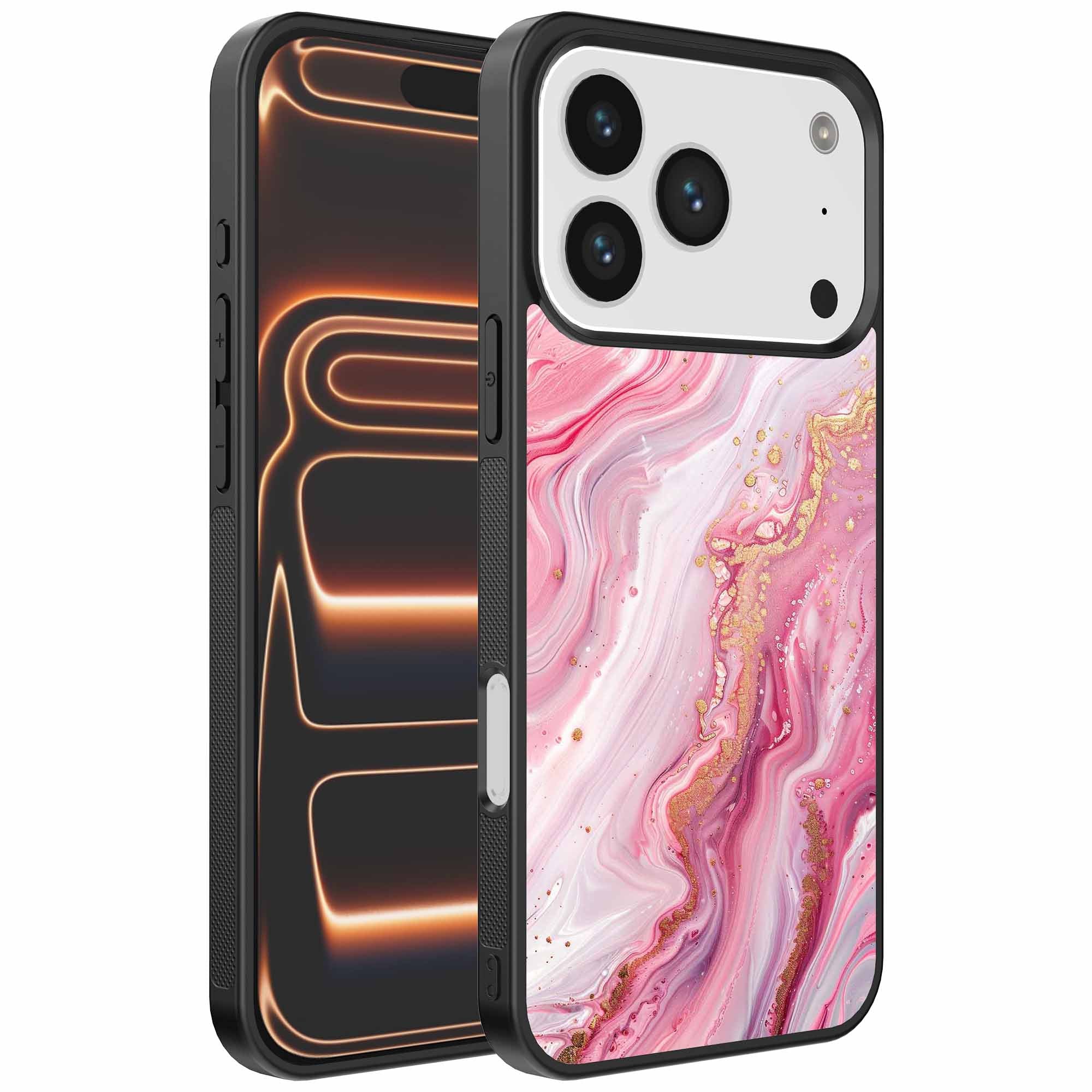 Geschikt voor
  iPhone 17 Pro Max Telefoonhoesje met marmer opdruk - TPU backcover case
  marble design - Roze - Smartphonica