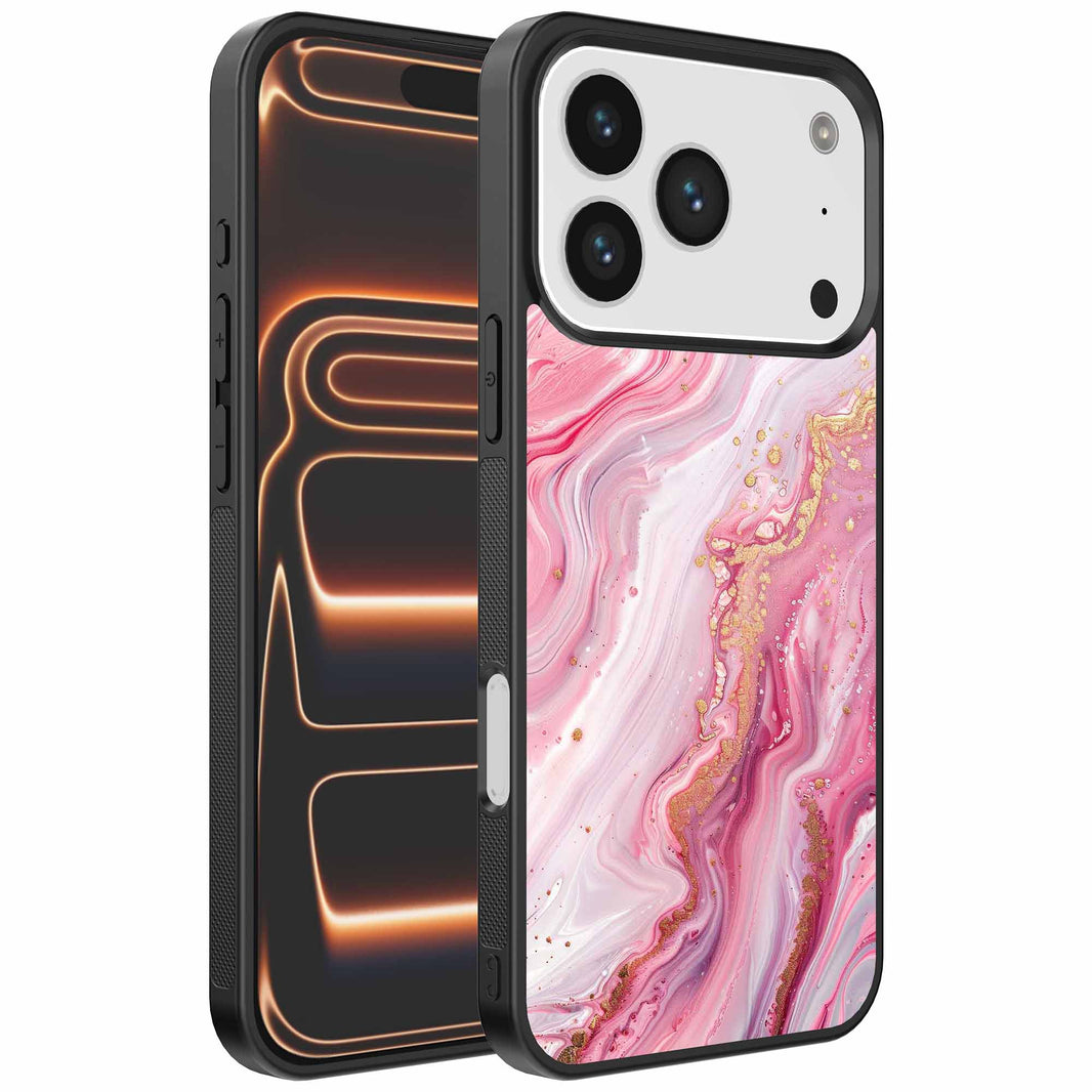 Geschikt voor
  iPhone 17 Pro Max Telefoonhoesje met marmer opdruk - TPU backcover case
  marble design - Roze - Smartphonica