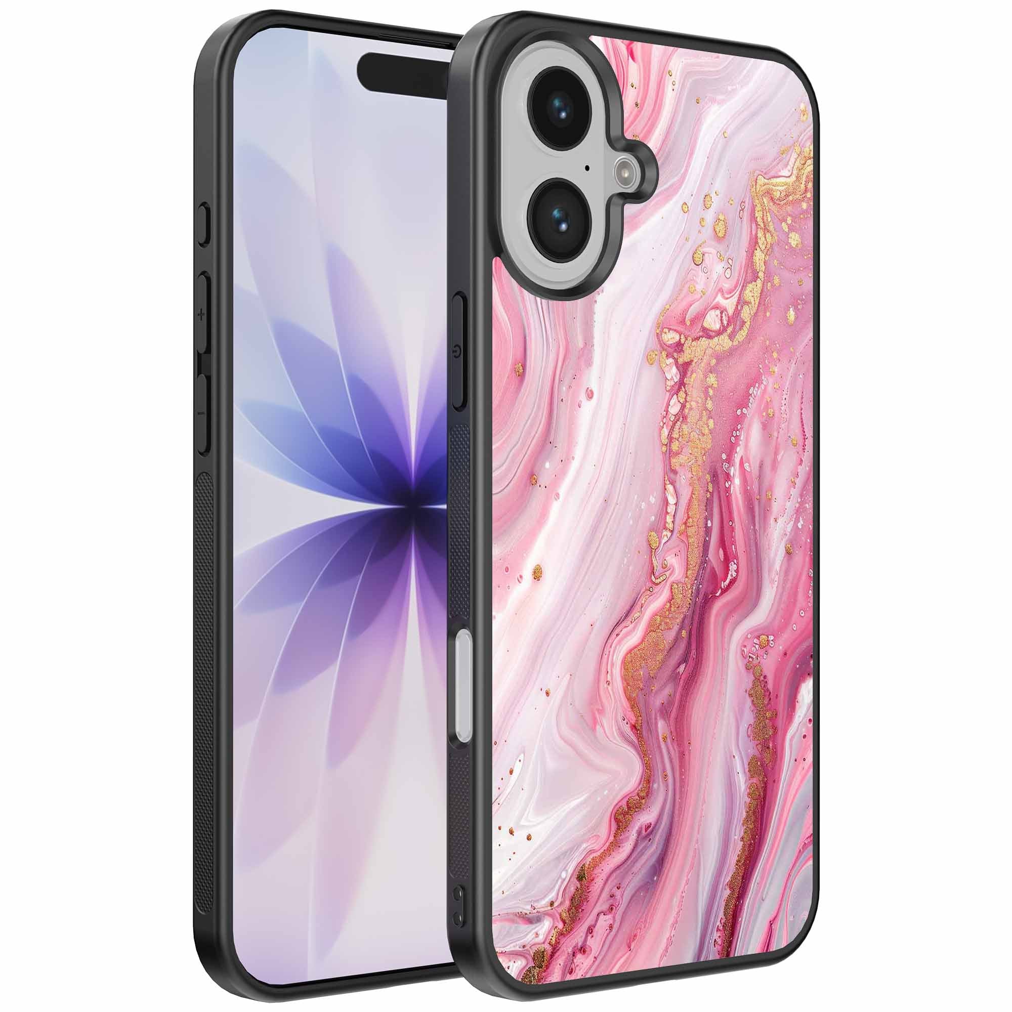 Geschikt voor
  iPhone 17 Telefoonhoesje met marmer opdruk - TPU backcover case marble design
  - Roze - Smartphonica