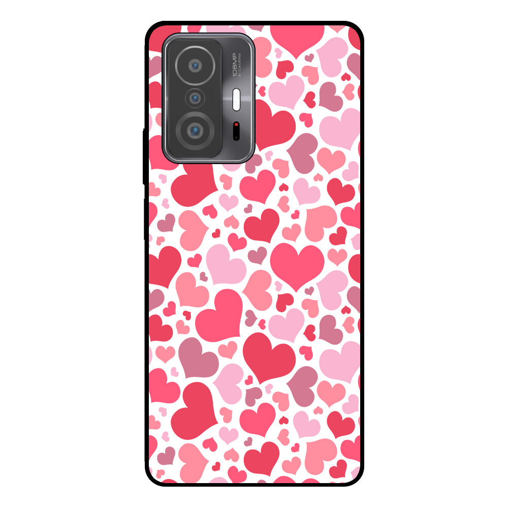 Telefoonhoesje Geschikt voor
  Xiaomi 11T / 11T Pro met Hartjes Print - Hearts Design TPU Backcover Case -
  Kinder Hoesje met Hartjes Design