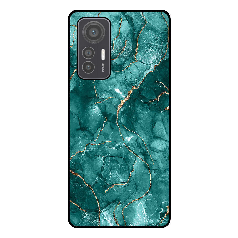 Telefoonhoesje
  Geschikt voor Xiaomi 12 Lite met marmer opdruk - TPU backcover case marble
  design - Goud Groen