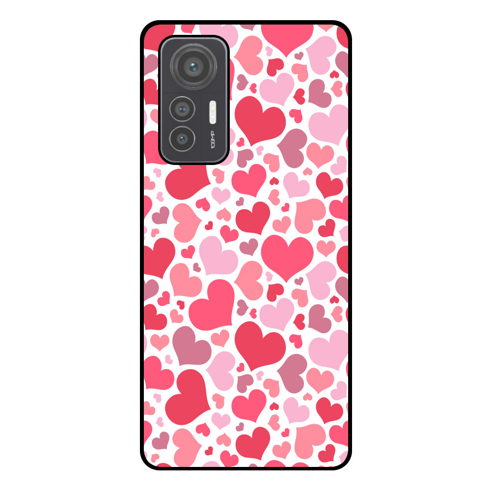 Telefoonhoesje Geschikt voor
  Xiaomi 12 Lite met Hartjes Print - Hearts Design TPU Backcover Case - Kinder
  Hoesje met Hartjes Design