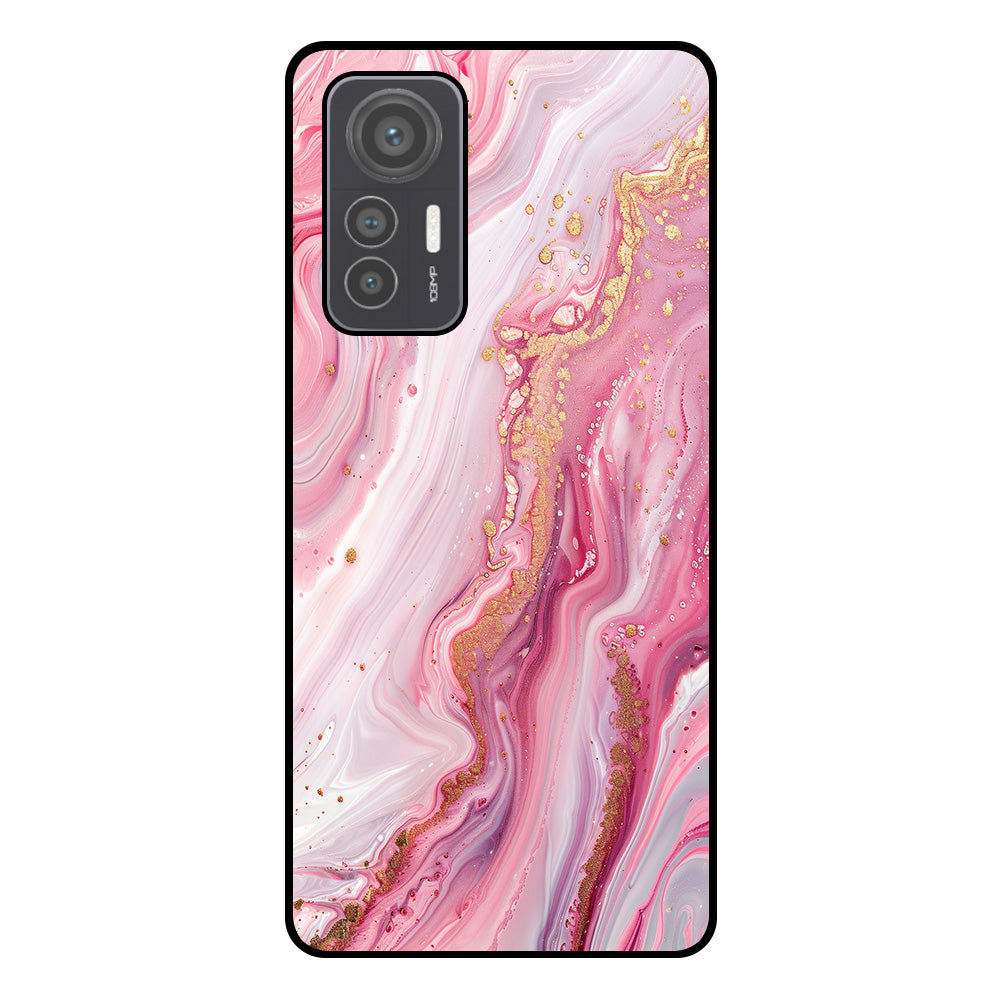 Telefoonhoesje
  Geschikt voor Xiaomi 12 Lite met marmer opdruk - TPU backcover case marble
  design - Roze