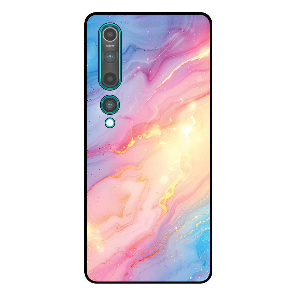 Telefoonhoesje Geschikt voor Xiaomi Mi 10T / Mi 10T
  Pro met Regenboog Glitter Marmer Opdruk - TPU Backcover Case Rainbow Glitter
  Marble Design