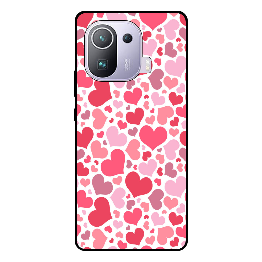 Telefoonhoesje Geschikt voor
  Xiaomi Mi 11 Pro met Hartjes Print - Hearts Design TPU Backcover Case -
  Kinder Hoesje met Hartjes Design