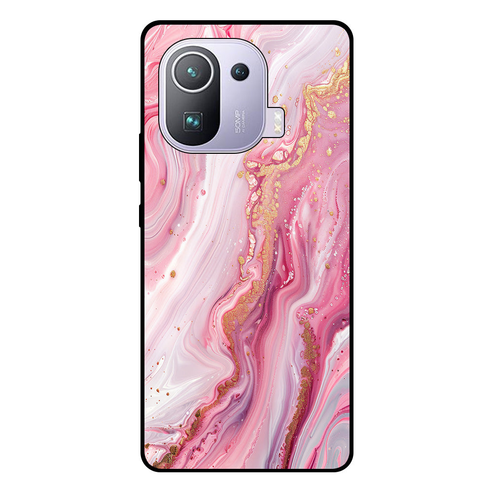 Telefoonhoesje Geschikt voor Xiaomi Mi 11 Pro met
  marmer opdruk - TPU backcover case marble design - Roze