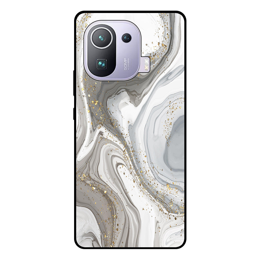 Telefoonhoesje Geschikt voor Xiaomi Mi 11 Pro met
  marmer opdruk - TPU backcover case marble design - Zilver