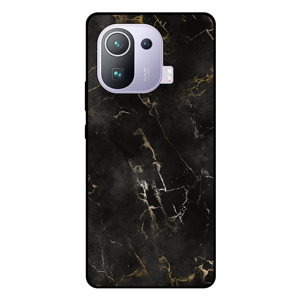 Telefoonhoesje Geschikt voor Xiaomi Mi 11 Pro met
  marmer opdruk - TPU backcover case black marble design - Zwart