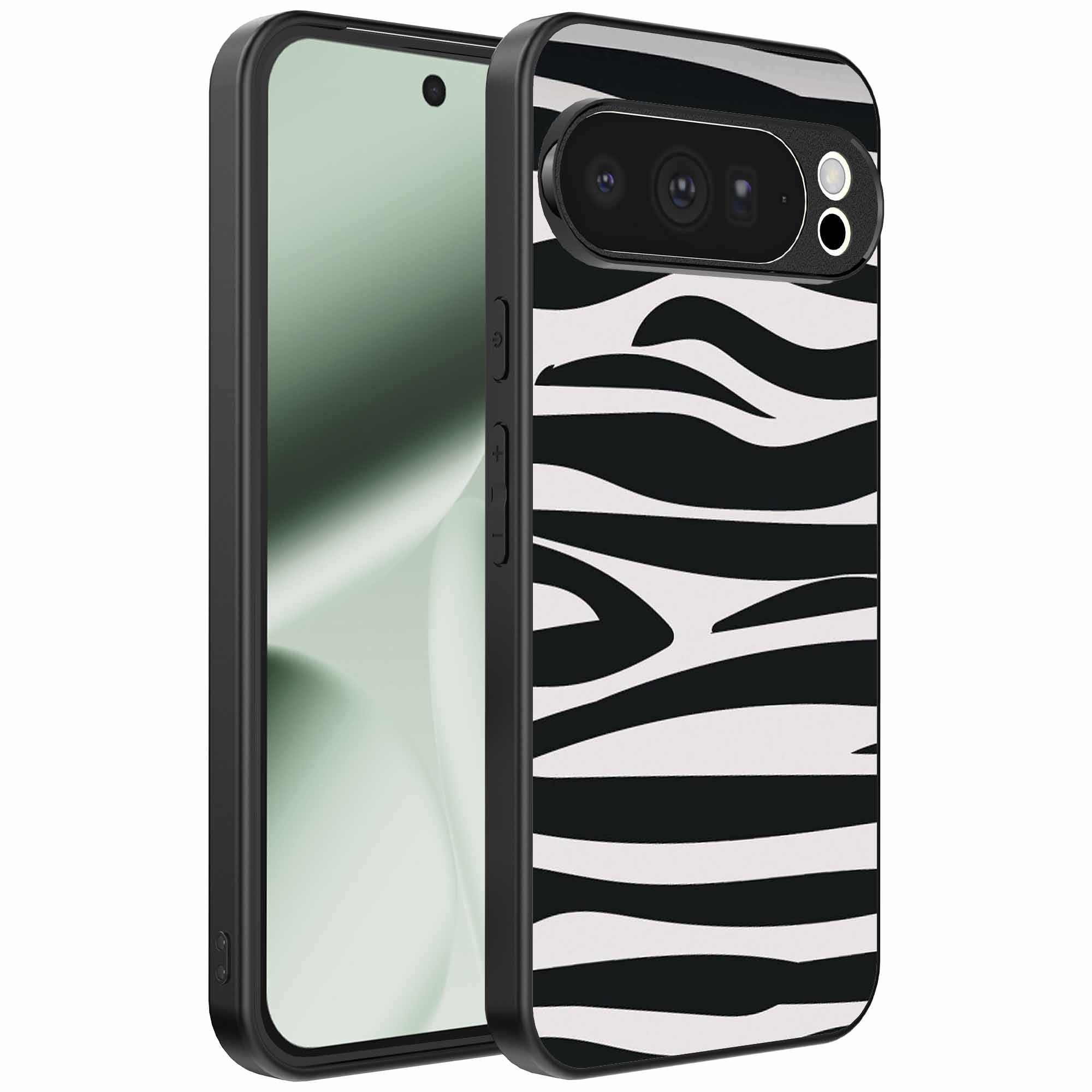 Geschikt voor Google Pixel 10 Pro XL
  Telefoonhoesje met zebra opdruk - TPU backcover case zebra design - Zwart Wit
  - Smartphonica