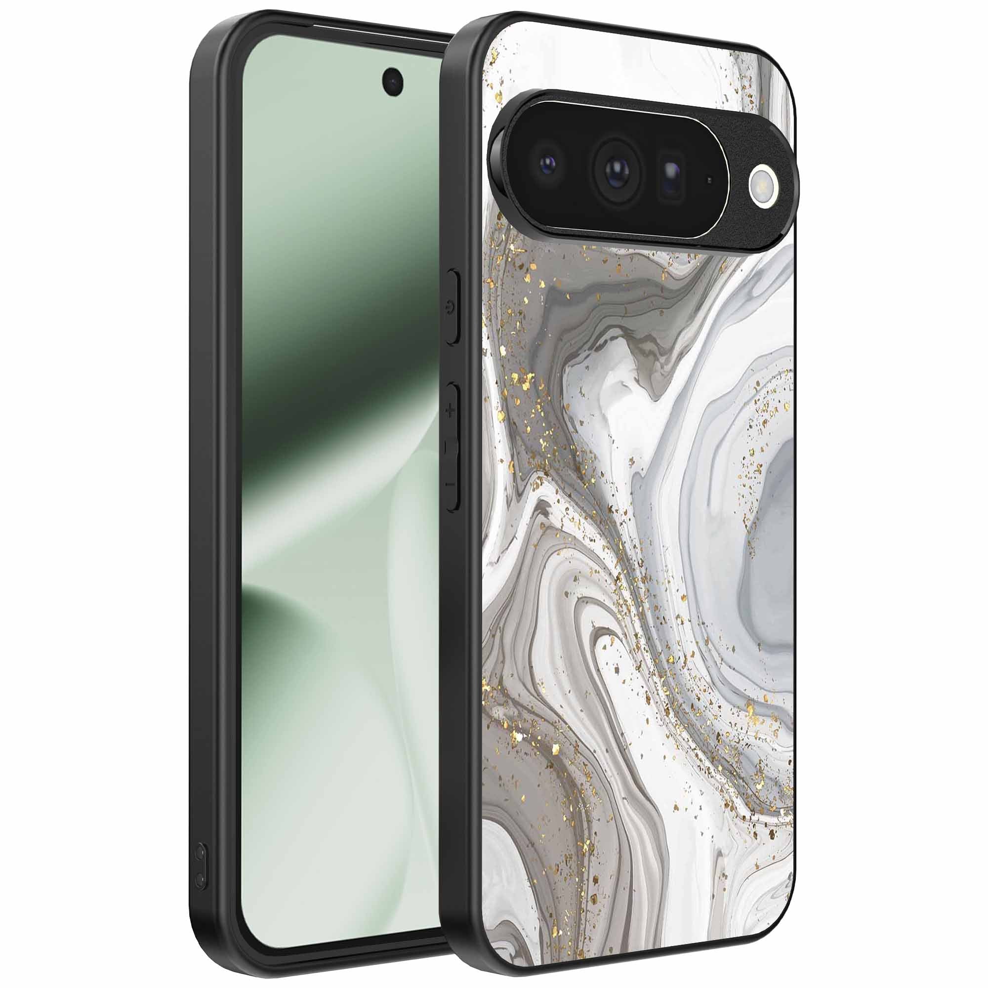 Geschikt voor
  Google Pixel 10 Telefoonhoesje met marmer opdruk - TPU backcover case marble
  design - Zilver - Smartphonica