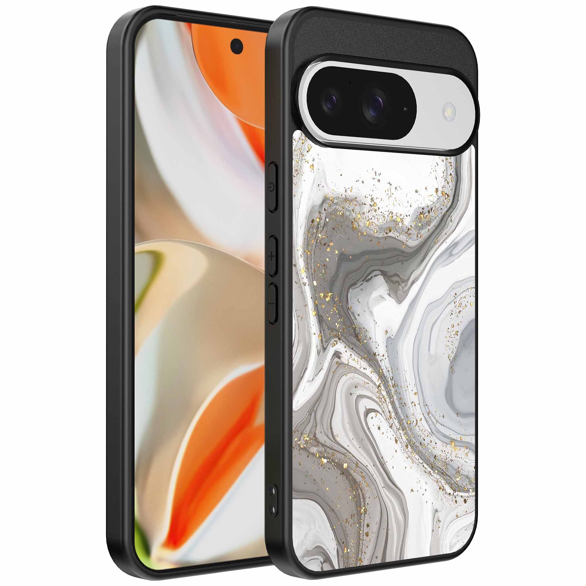 Geschikt voor
  Google Pixel 9 Pro XL Telefoonhoesje met marmer opdruk - TPU backcover case
  marble design - Zilver - Smartphonica
