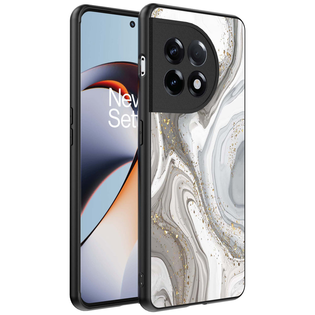 Telefoonhoesje
  Geschikt voor OnePlus 11R met marmer opdruk - TPU backcover case marble
  design - Zilver