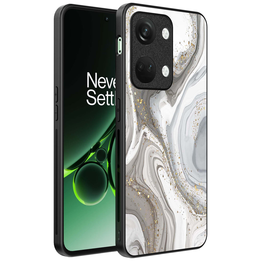 Telefoonhoesje
  Geschikt voor OnePlus Nord 3 met marmer opdruk - TPU backcover case marble
  design - Zilver