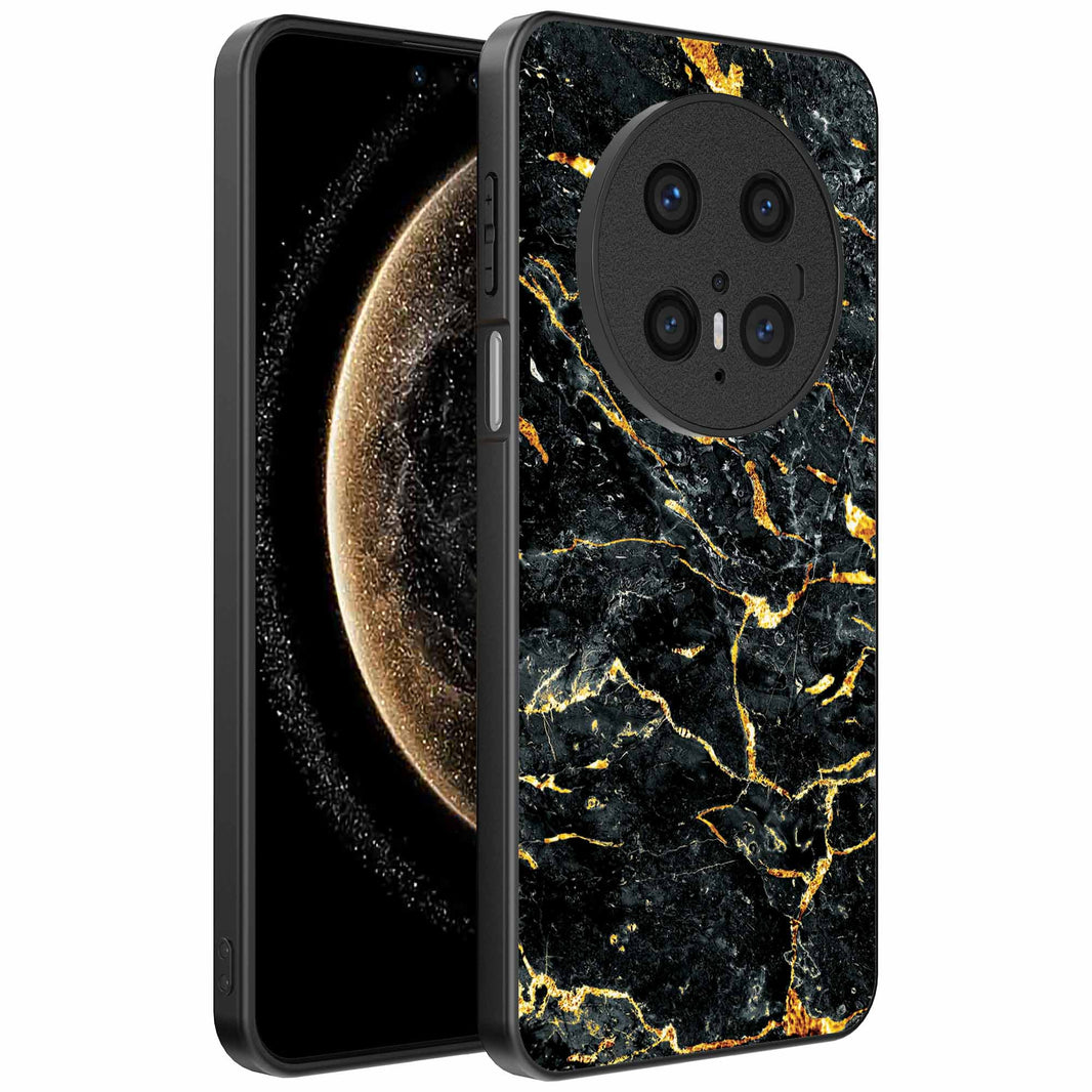 Geschikt voor
  Huawei Mate 70 Pro / 70 Pro Plus Telefoonhoesje met Zwart Goud Marmer Opdruk
  - TPU Backcover Case Black Gold Marble Design - Zwart Goud - Smartphonica