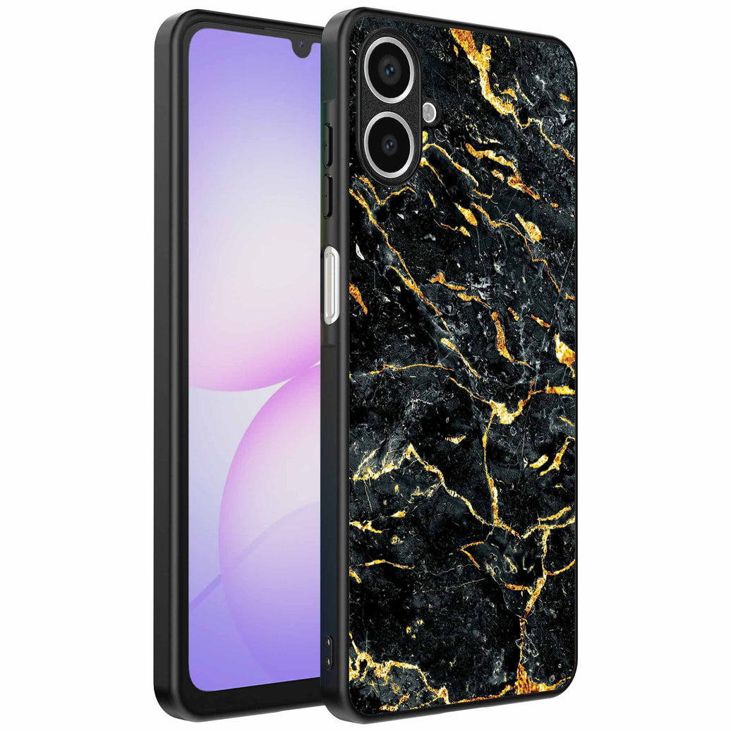Geschikt voor
  Samsung Galaxy A07 Telefoonhoesje met Zwart Goud Marmer Opdruk - TPU
  Backcover Case Black Gold Marble Design - Zwart Goud - Smartphonica