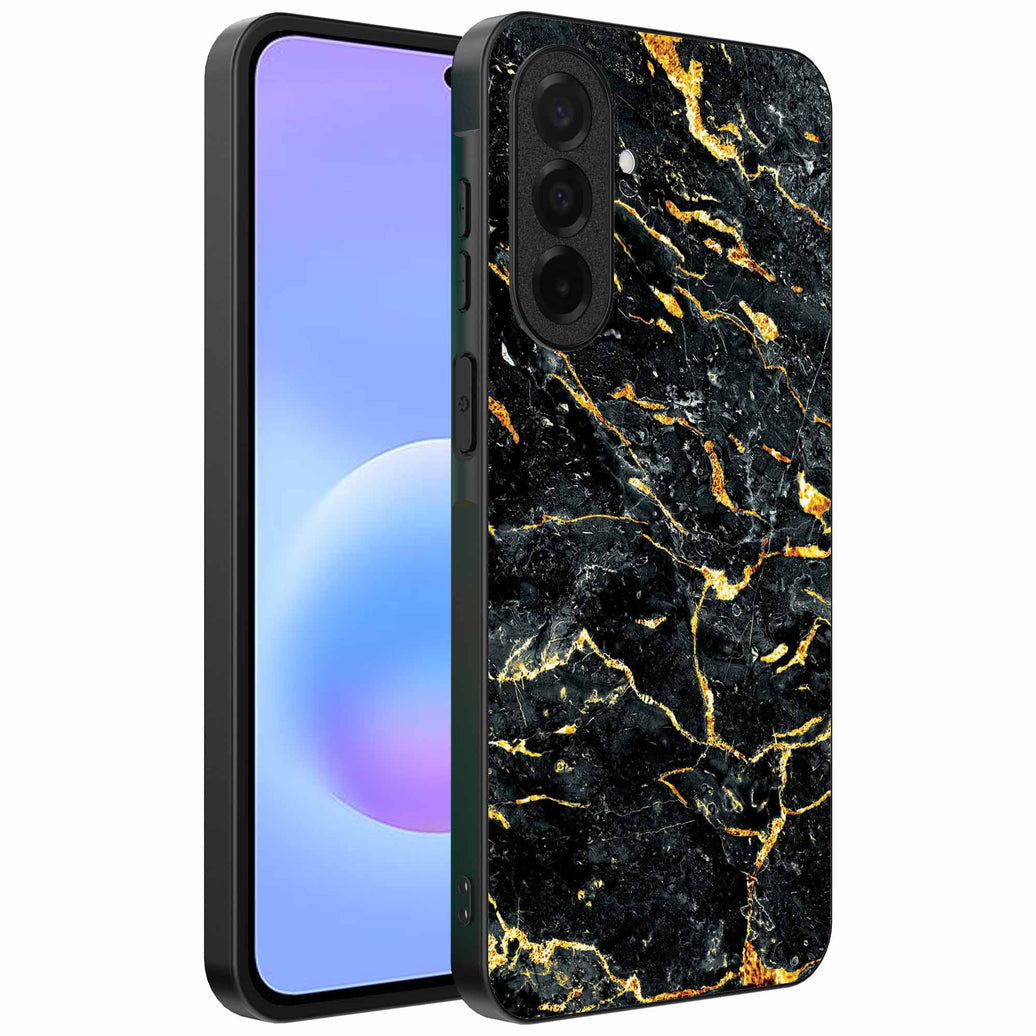 Geschikt voor
  Samsung Galaxy A57 Telefoonhoesje met Zwart Goud Marmer Opdruk - TPU
  Backcover Case Black Gold Marble Design - Zwart Goud - Smartphonica