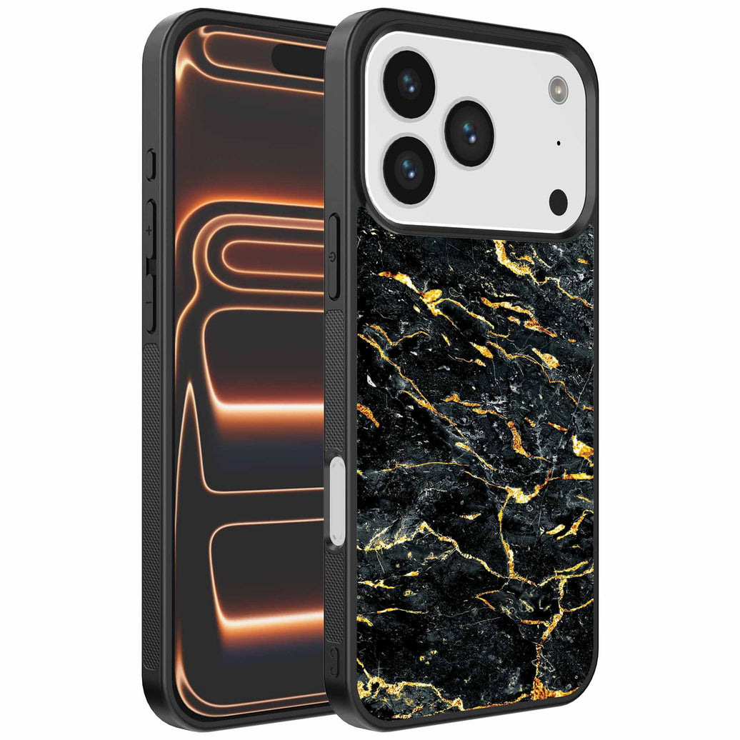 Geschikt voor
  iPhone 17 Pro Max Telefoonhoesje met Zwart Goud Marmer Opdruk - TPU Backcover
  Case Black Gold Marble Design - Zwart Goud - Smartphonica