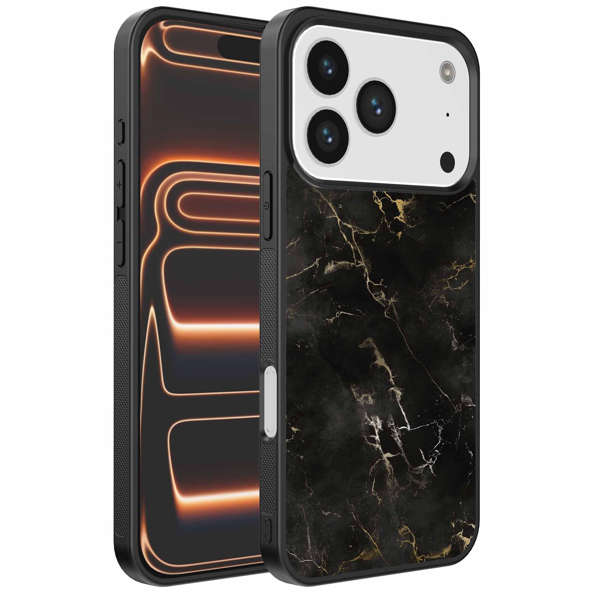 Geschikt voor
  iPhone 17 Pro Max Telefoonhoesje met marmer opdruk - TPU backcover case black
  marble design - Zwart - Smartphonica
